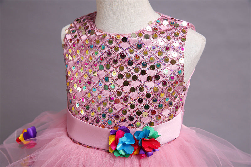 Kid Girl Princess Party Wedding Lace Flower Birthday Dresses