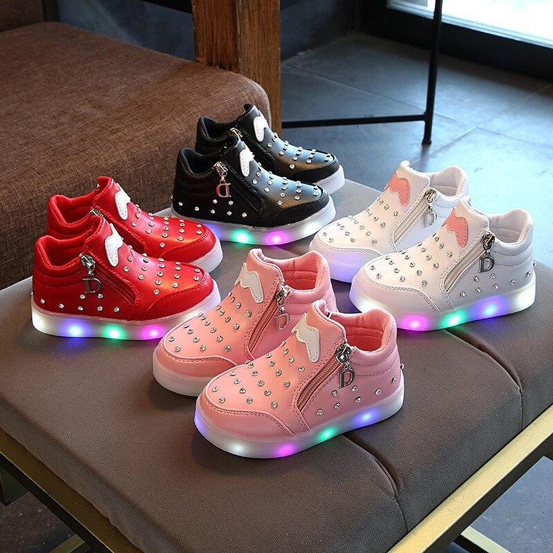 Boy Girl Luminous Sneakers with Lights Shoes