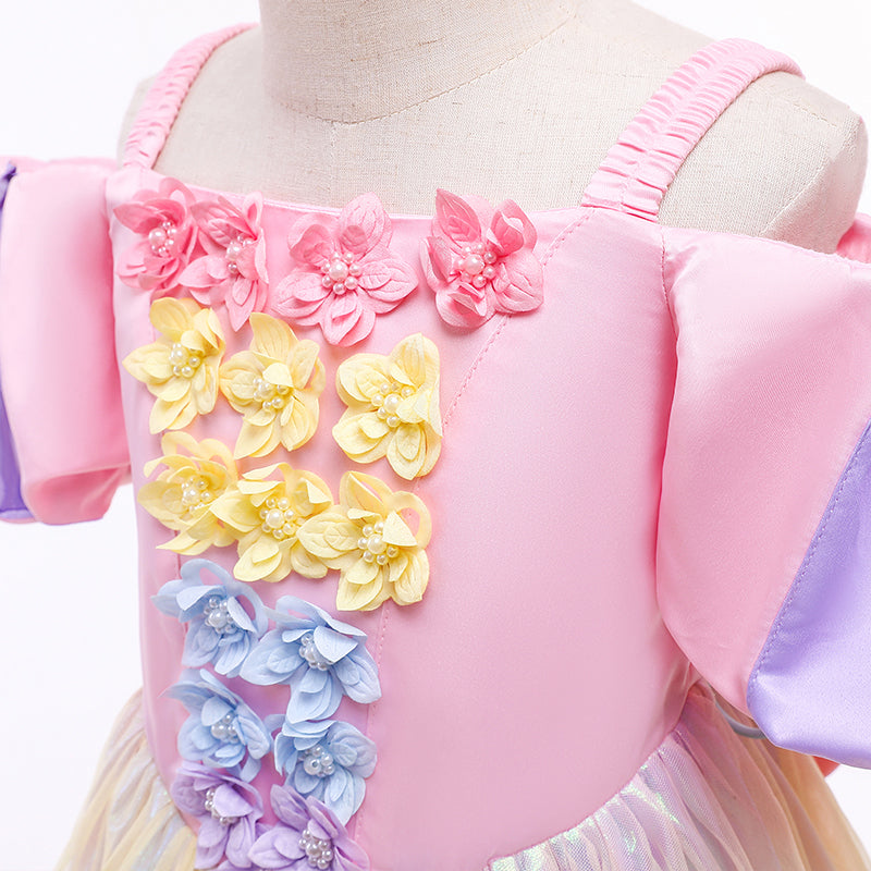 Kid Girl Flower Party Lace Elegant Ball Bow Birthday Party Dresses