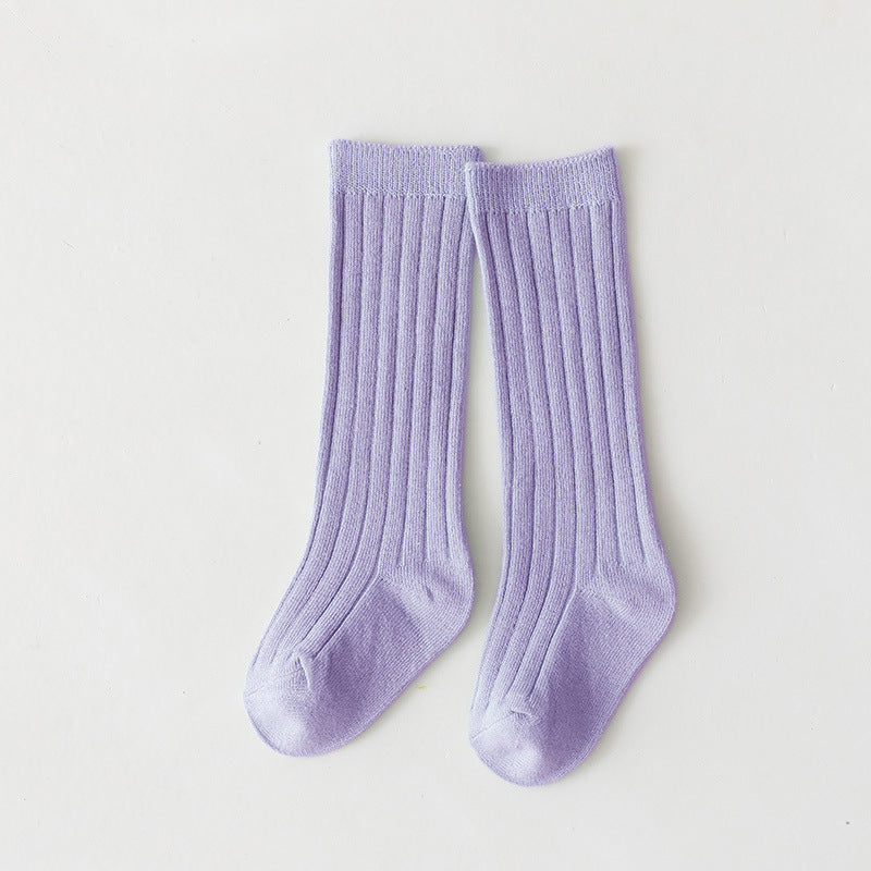 Kids Baby Cotton Breathable Stripe Soft  Knee High Long Socks