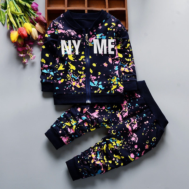 Baby Jungen Mädchen Druck Tinte Anzüge 2 Teile/sätze Trainingsanzüge