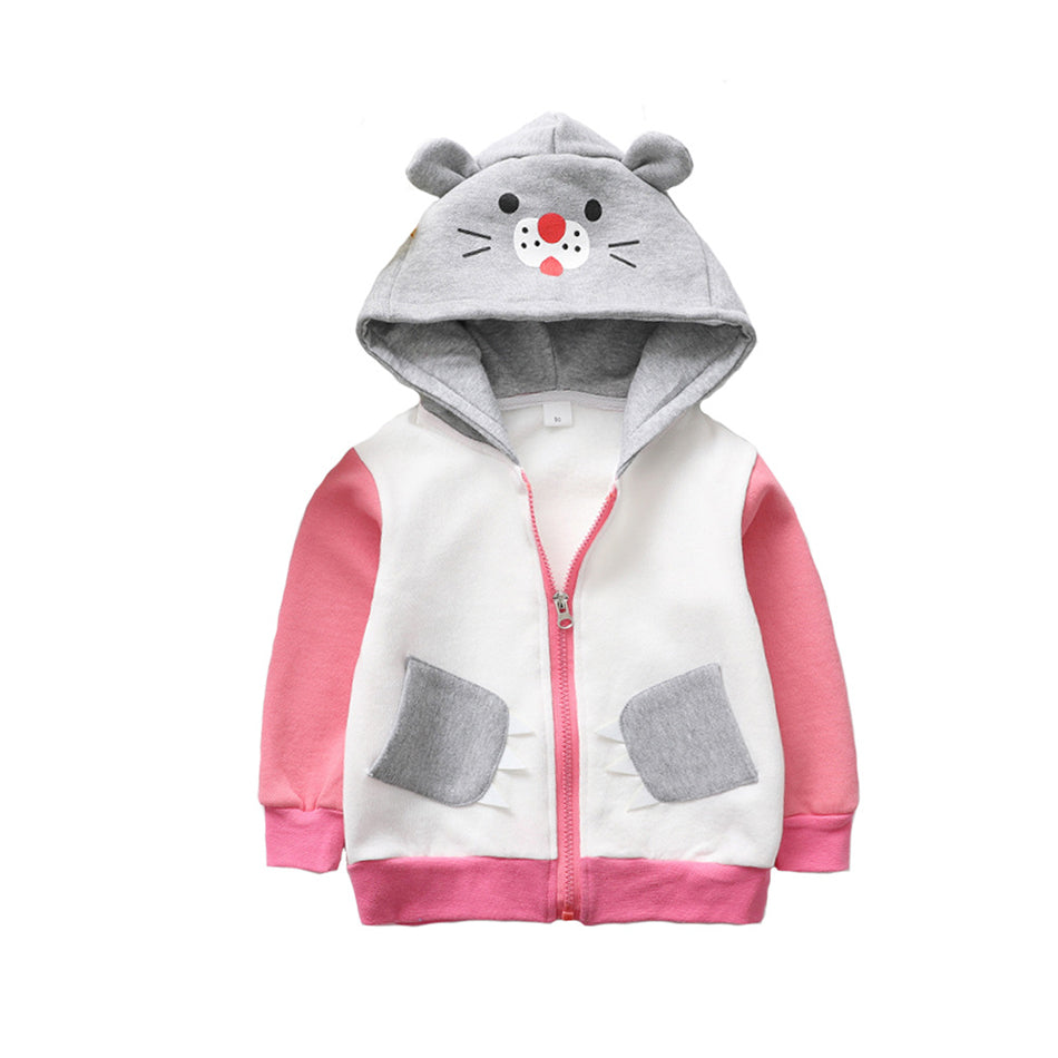 Kid Baby Girl Bunny Zipper Dinosaur Cartoon Coat