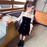 4Y-16Y Spring Kid Girls Navy Blue Casual Dresses