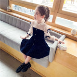 4Y-16Y Spring Kid Girls Navy Blue Casual Dresses