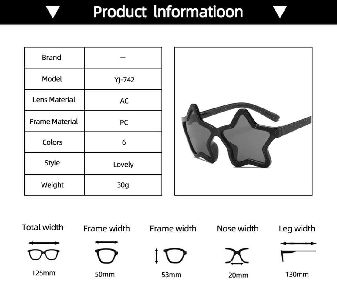 Kid Baby Fashion Personality Five-pointed Star Sunglasses