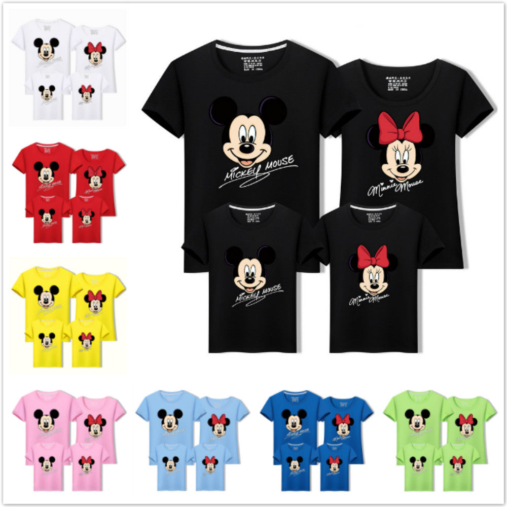 Family Matching Outfit Mickey Minnie Mouse Summer T-Shirt Tops