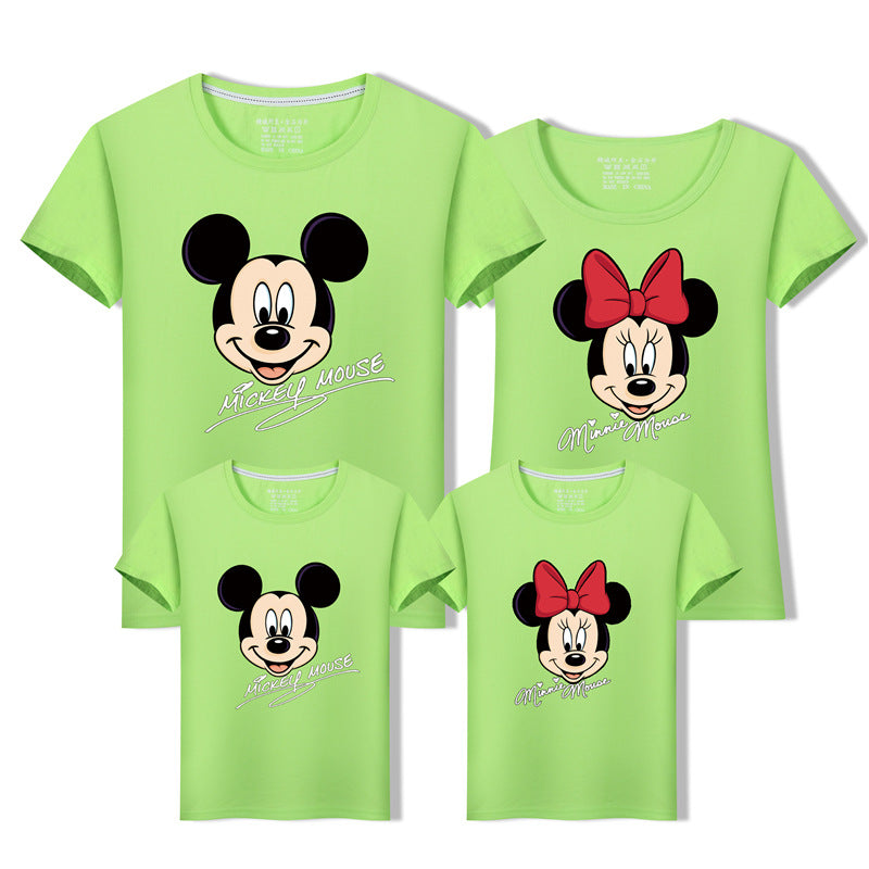 Family Matching Outfit Mickey Minnie Mouse Summer T-Shirt Tops