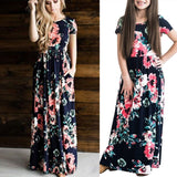 Mommy and Me Family Matching Flower Dresses Outfits