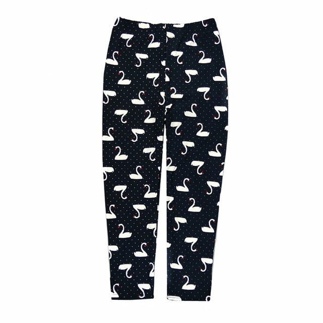 Kids Girls Printing Leggings Trousers Flower Skinny Pencil Pants 2-10 Years