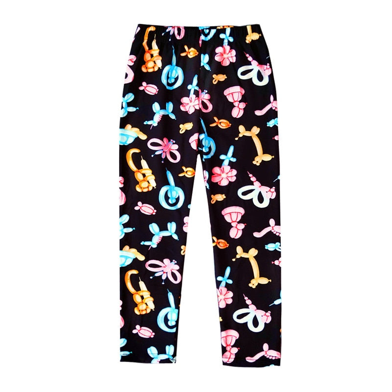 Kids Girls Printing Leggings Trousers Flower Skinny Pencil Pants 2-10 Years