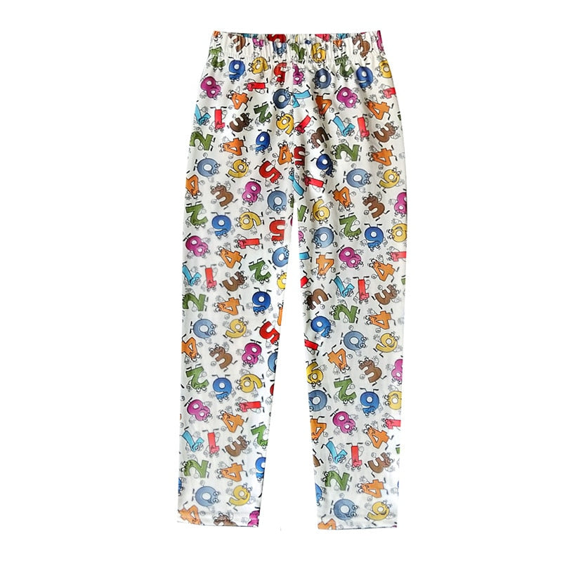 Kids Girls Printing Leggings Trousers Flower Skinny Pencil Pants 2-10 Years