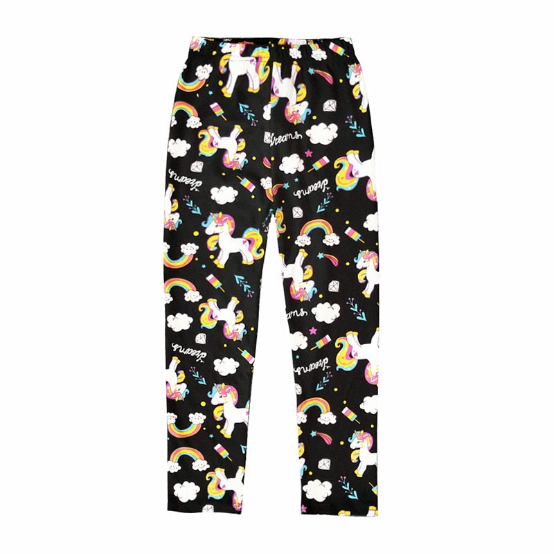 Kids Girls Printing Leggings Trousers Flower Skinny Pencil Pants 2-10 Years