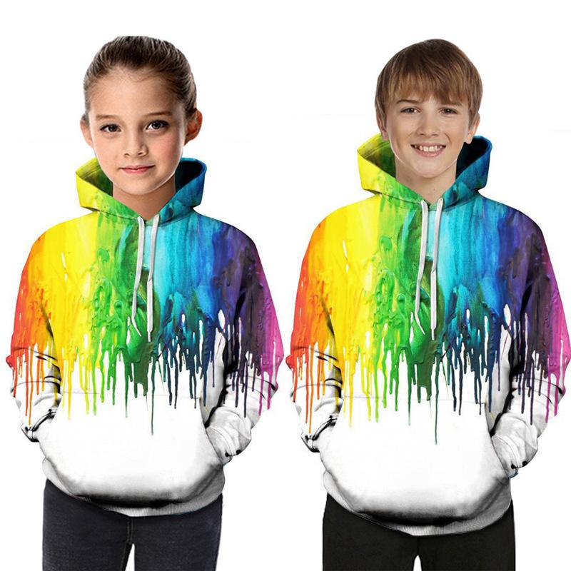 Boys Girls Sweatshirts Hoodies Long Sleeve Casual 3D Printed Tops 5-14Years