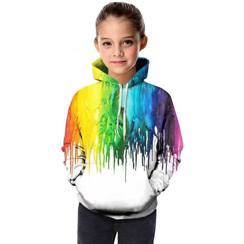 Boys Girls Sweatshirts Hoodies Long Sleeve Casual 3D Printed Tops 5-14Years