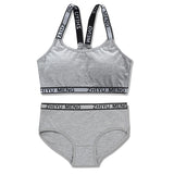 Kid Girls Training Bra Vest Sport Underwear Teen Sets 2 Pcs