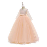 Girl Dresses Luxury Party First Communion Bow Ribbon Princess Dresses 3-12 Years