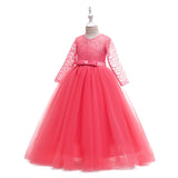 Girl Dresses Luxury Party First Communion Bow Ribbon Princess Dresses 3-12 Years