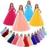 Girl Dresses Luxury Party First Communion Bow Ribbon Princess Dresses 3-12 Years