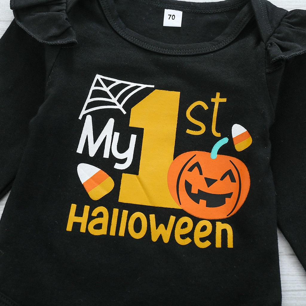 0-24M Toddler Baby Girl Halloween Print Sets 3 Pcs