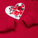 Toddler Baby Girl Valentine's Day Red Floral Heart 2 Pcs Sets