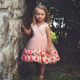Toddler Kid Girls Flower Birthday Princess Rose Wedding Bridesmaid Dress 2-8T - honeylives