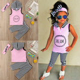 Kids Baby Girl Casual Striped Outfit 2 Pcs Sets