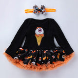 Toddler Baby Girl Rompers Tutu Party Costume Halloween Chirstmas with Headband