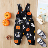 0-18M Baby Girl Halloween Pumpkins Suspender Jumpsuits Pants