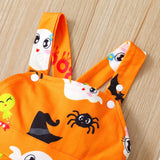 0-18M Baby Girl Halloween Pumpkins Suspender Jumpsuits Pants