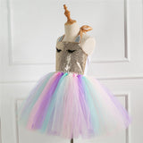 Kid Girls Unicorn Cosplay Halloween Birthday Party Carnival Dress