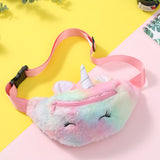 Kids Girl Unicorn Plush Bags  Shoulder Animals Buckle Bag