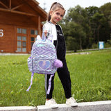 Kids Girls Unicorn Cute Sequins Backpack School Bags