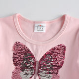 Kinder Mädchen Herbstkleid Schmetterling Pailletten Blumenkleider 2-8 Jahre