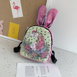 Girls Sequins Unicorn Backpack School Bag Shining Daypack