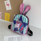 Girls Sequins Unicorn Backpack School Bag Shining Daypack