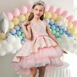 Kid Baby Girls Vintage Wedding Ceremony Red Flower Elegant Bridesmaid Dresses