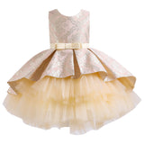 Kid Baby Girls Vintage Wedding Ceremony Red Flower Elegant Bridesmaid Dresses