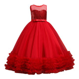 Kid Girls Princess Elegant Party Wedding Formal Bridesmaid Sequins Dress