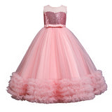 Kid Girls Princess Elegant Party Wedding Formal Bridesmaid Sequins Dress