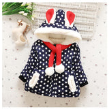 Baby Girl Outerwear Winter Cute Rabbit Jacket Thick Cotton-Padded Coat