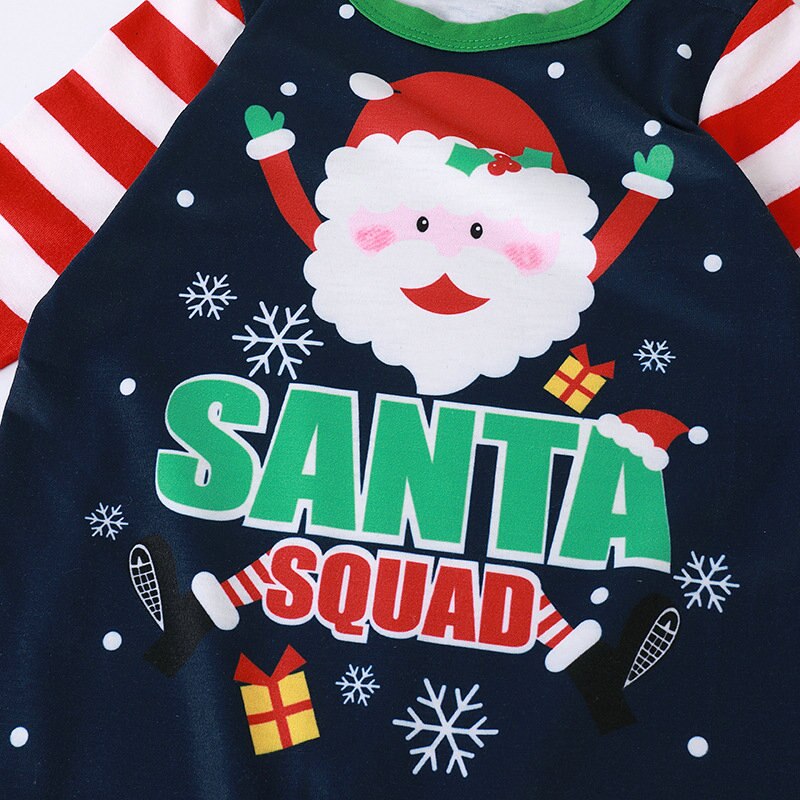 Family Matching Dad Mom Kid Christmas Santa Outfits Sleepwear Pajamas