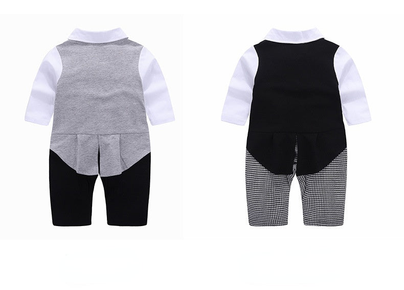 Baby Boy Crawl Suit Spring Gentleman Sets 2 Pcs