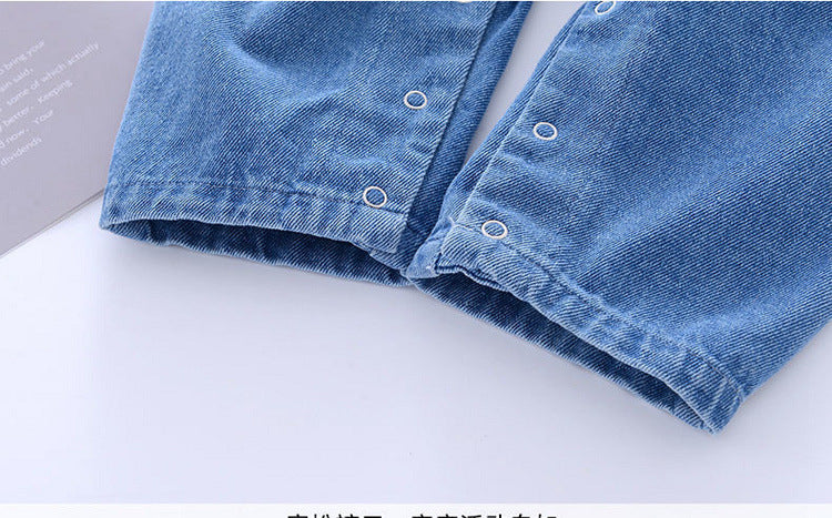 Baby Girl Onesies Sleeveless Crawlers Soft Denim Spring Autumn Rompers