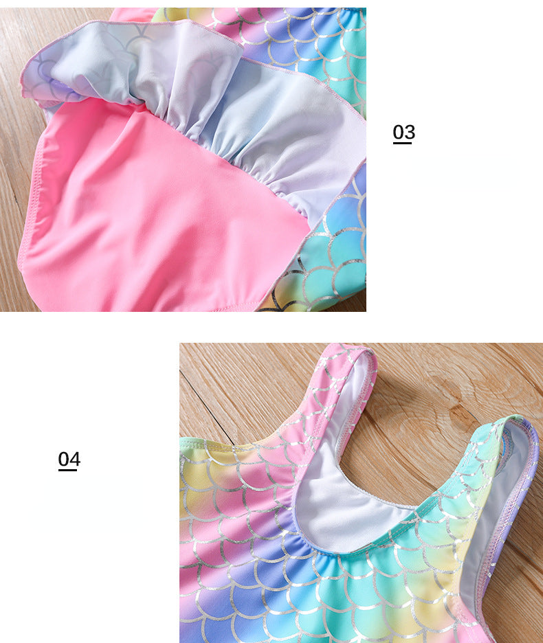 Summer Mermaid Kid Baby Girl Triangle One-piece Breathable Swimsuit