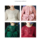 Kid Girl Flower Birthday Wedding Princess Long-sleeved Performance Dresses