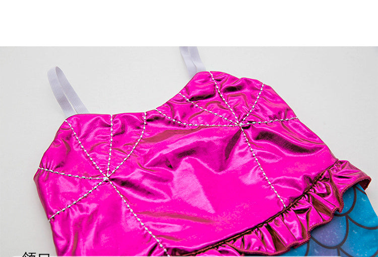 Kid Girls Swimsuit Suspender Mermaid One-piece Swimwear