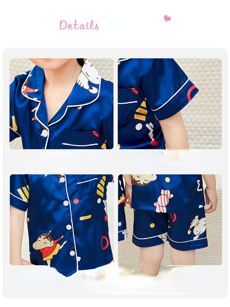 Kid Boys Girls Home Set Summer Short Sleeved Pajamas