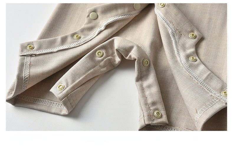 Boy Baby Harlequin Gentleman Short Sleeved Suit Romper