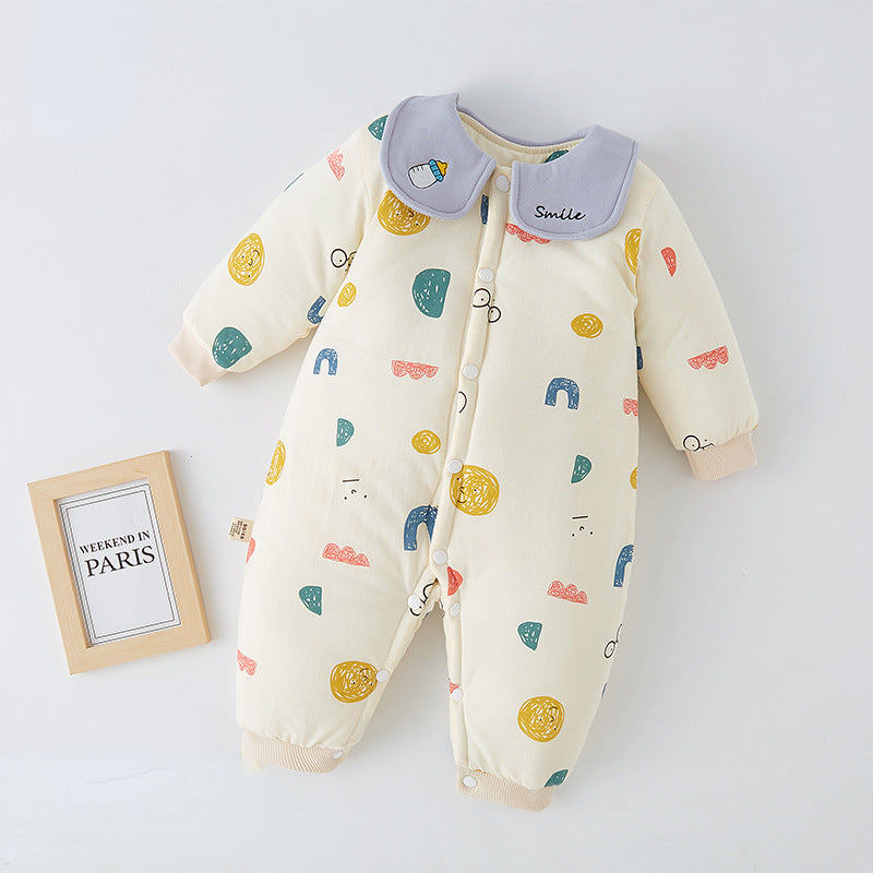 Baby One-piece Autumn Winter Suit Thickened Climbing Rompers