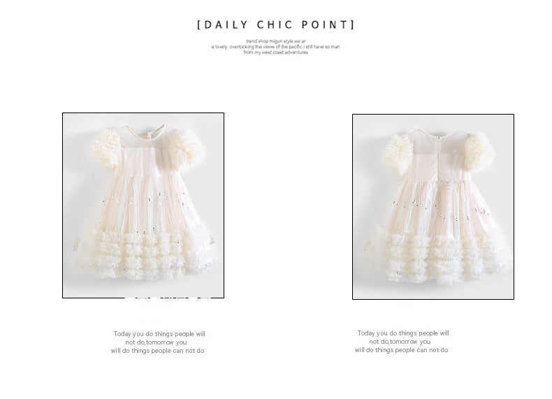 Kid Girl Princess Summer Fluffy Gauze Dresses